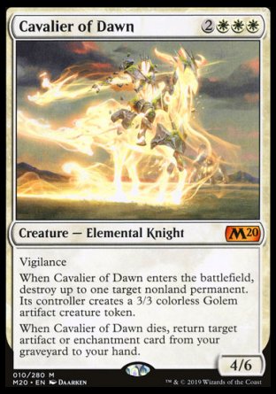 Cavalier of Dawn proxy card MTG Core Set 2020