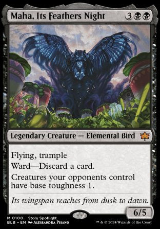 Maha, Its Feathers Night proxy card MTG Bloomburrow