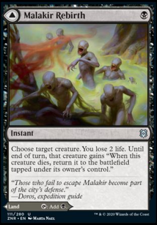 Malakir Rebirth // Malakir Mire proxy card MTG Zendikar Rising