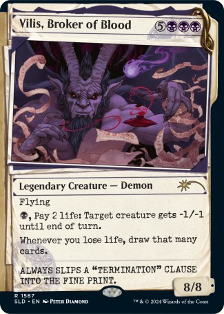 Vilis, Broker of Blood proxy card MTG Secret Lair Drop