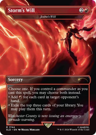 Storm's Will // Jeska's Will proxy card MTG Secret Lair Drop