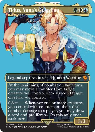 Tidus, Yuna's Guardian proxy card MTG Final Fantasy Commander