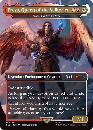 Freya, Queen of the Valkyries // Iroas, God of Victory proxy card MTG Secret Lair Drop