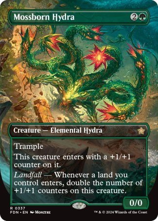 Mossborn Hydra proxy card MTG Foundations