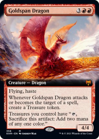Goldspan Dragon proxy card MTG Kaldheim