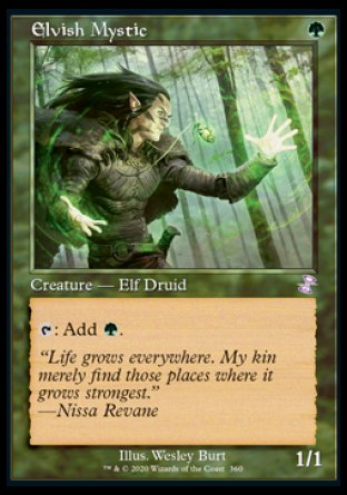 Elvish Mystic proxy card MTG Time Spiral Remastered