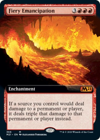 Fiery Emancipation proxy card MTG Core Set 2021