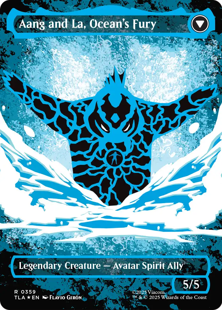 Aang and La, Ocean's Fury - back face MTG proxy card