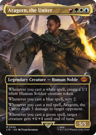 Aragorn, the Uniter proxy card MTG The Lord of the Rings: Tales of Middle-earth
