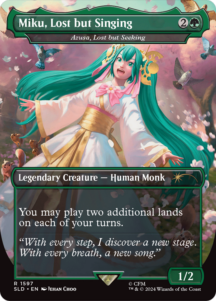 Azusa, Lost but Seeking “Miku, Lost but Singing” MTG proxy card