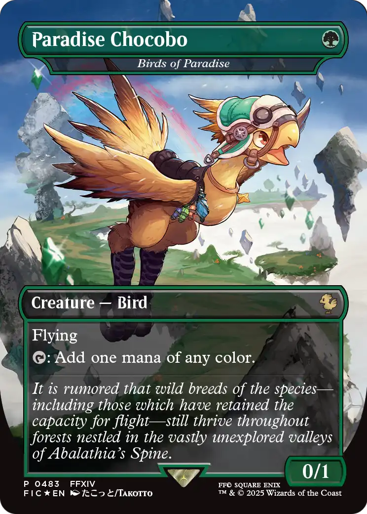 Birds of Paradise “Paradise Chocobo” MTG proxy card