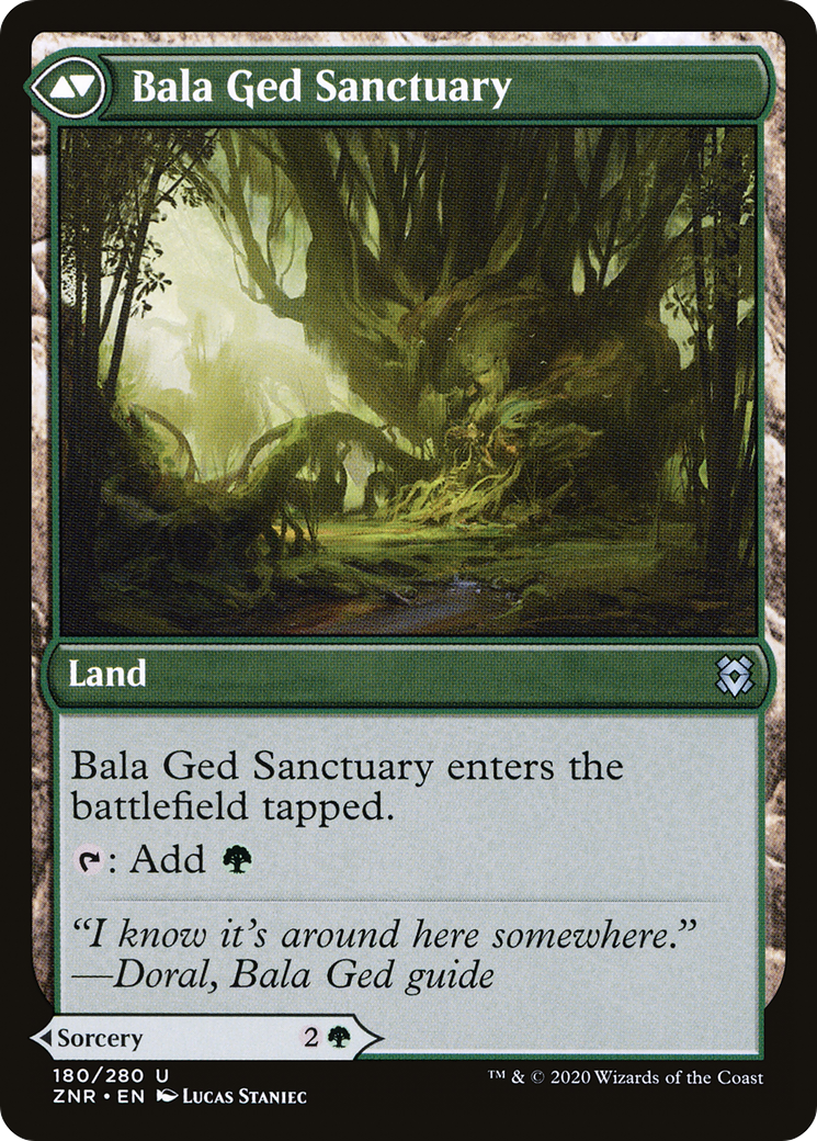 Bala Ged Sanctuary - back face MTG proxy card