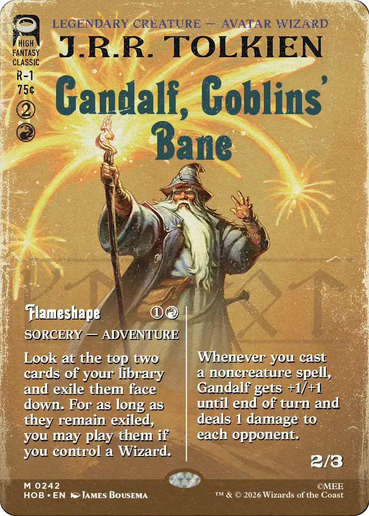 Gandalf, Goblins' Bane // Flameshape MTG proxy card