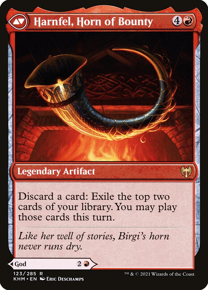 Birgi, God of Storytelling // Harnfel, Horn of Bounty - Kaldheim (Foil) – MTG Proxy Card