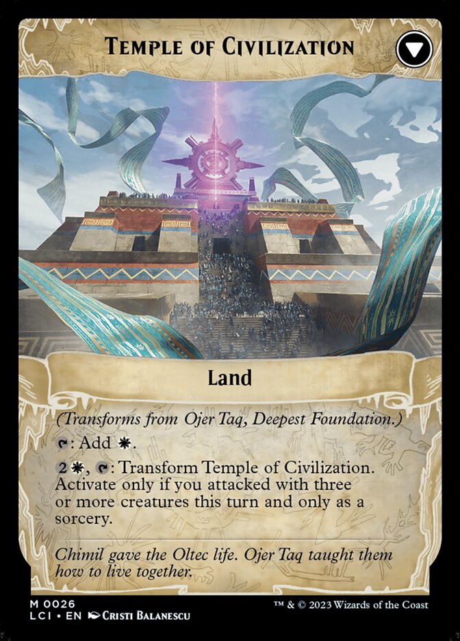 Ojer Taq, Deepest Foundation // Temple of Civilization - The Lost Caverns of Ixalan (Foil) – MTG Proxy Card