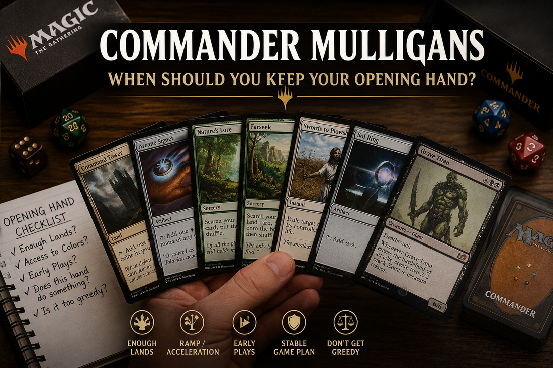 Commander mulligan guide for opening hands in Magic The Gathering