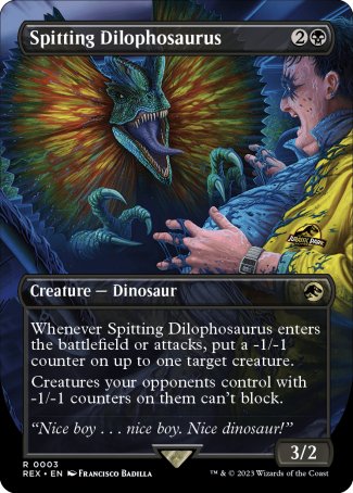 Spitting Dilophosaurus proxy card MTG Jurassic World Collection