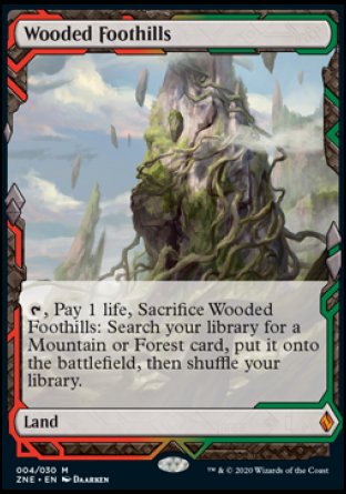 Wooded Foothills proxy card MTG Zendikar Rising Expeditions