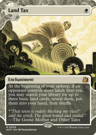 Land Tax proxy card MTG Wilds of Eldraine: Enchanting Tales
