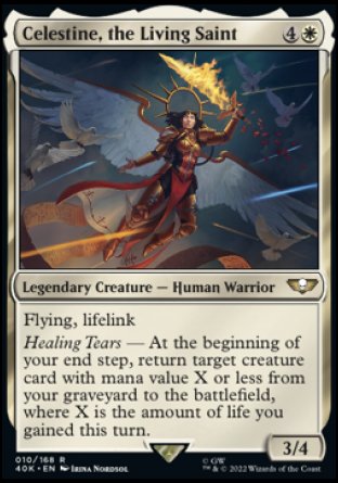 Celestine, the Living Saint proxy card MTG Warhammer 40,000 Commander