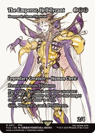 The Emperor, Hell Tyrant // Yawgmoth, Thran Physician proxy card MTG Final Fantasy: Through the Ages