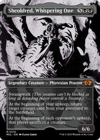 Sheoldred, Whispering One proxy card MTG Multiverse Legends