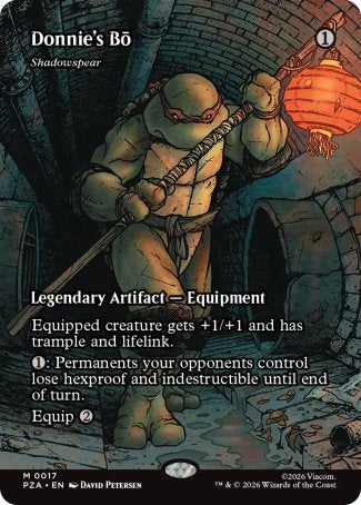 Donnie's Bo // Shadowspear proxy card MTG Teenage Mutant Ninja Turtles Source Material