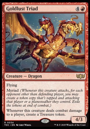 Goldlust Triad proxy card MTG Tarkir: Dragonstorm Commander