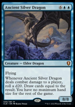 Ancient Silver Dragon proxy card MTG Commander Legends: Battle for Baldur's Gate