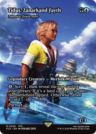 Tidus, Zanarkand Fayth // Thrasios, Triton Hero proxy card MTG Final Fantasy: Through the Ages