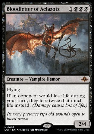 Bloodletter of Aclazotz proxy card MTG The Lost Caverns of Ixalan