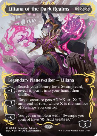Liliana of the Dark Realms proxy card MTG Bloomburrow Commander