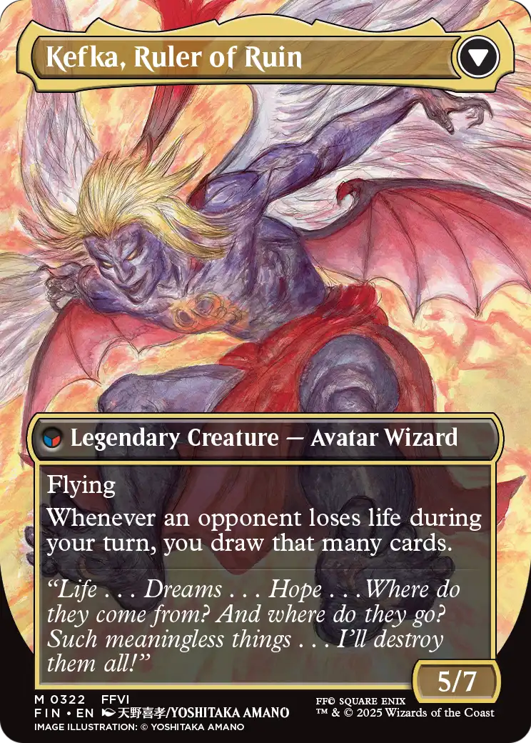 Kefka, Ruler of Ruin - back face MTG proxy card