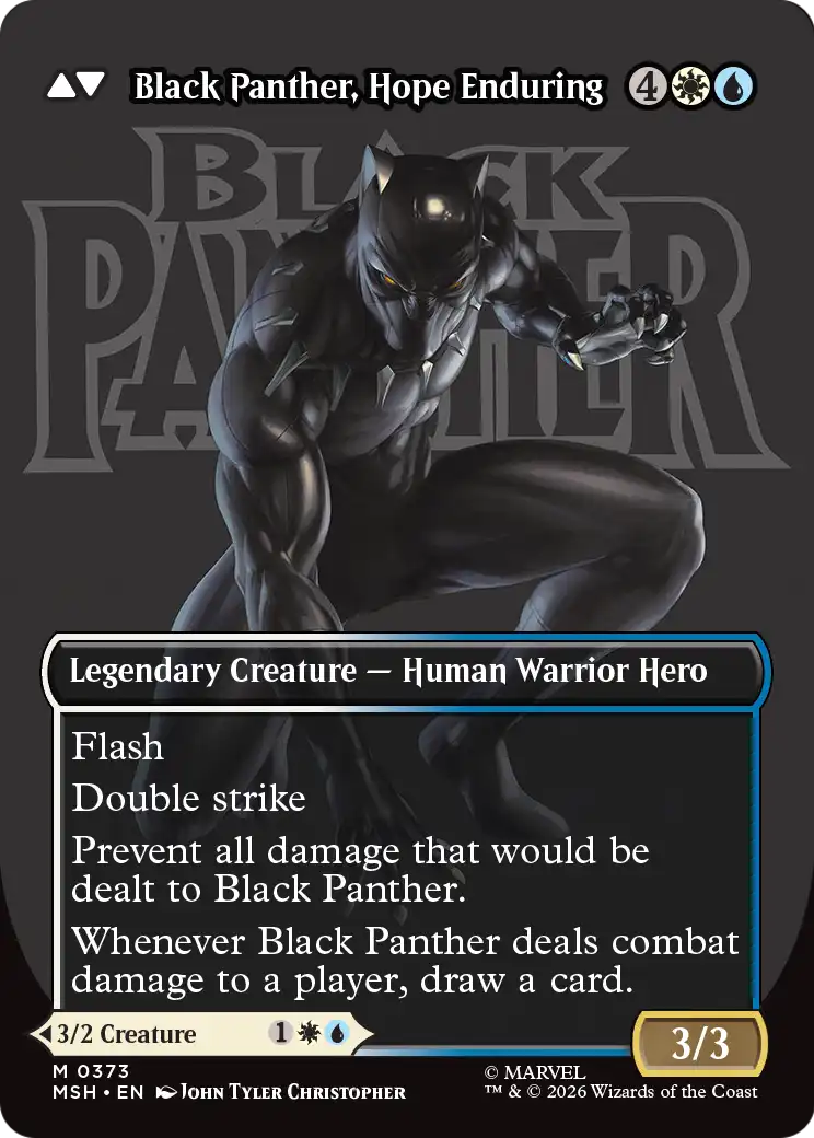 Black Panther, Hope Enduring - back face MTG proxy card