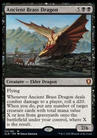 Ancient Brass Dragon proxy card MTG Commander Legends: Battle for Baldur's Gate