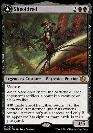 Sheoldred // The True Scriptures proxy card MTG March of the Machine