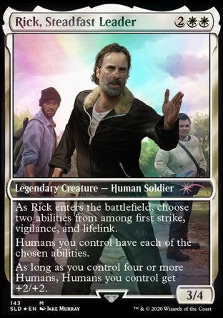 Rick, Steadfast Leader // Greymond, Avacyn's Stalwart proxy card MTG Secret Lair Drop
