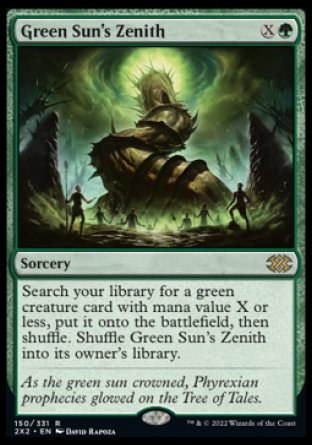 Green Sun's Zenith proxy card MTG Double Masters 2022