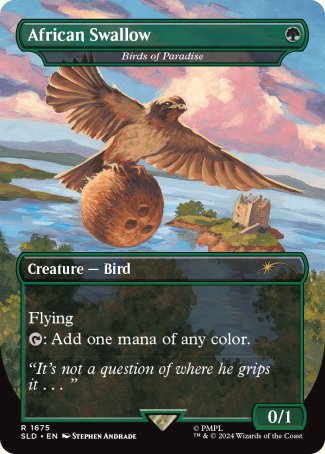 African Swallow // Birds of Paradise // European Swallow // Birds of Paradise proxy card MTG Secret Lair Drop