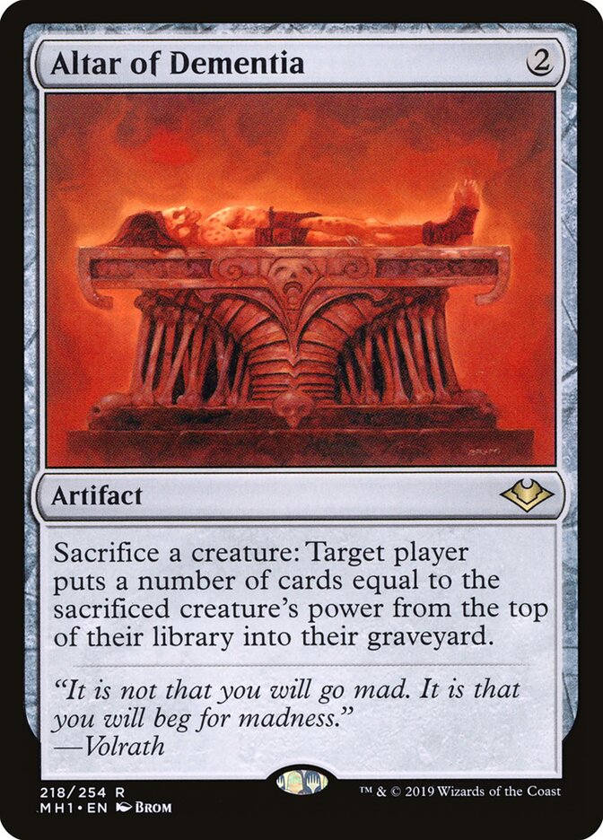 Altar of Dementia MTG proxy card