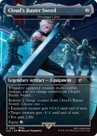 Cloud's Buster Sword // Umezawa's Jitte proxy card MTG Secret Lair Drop