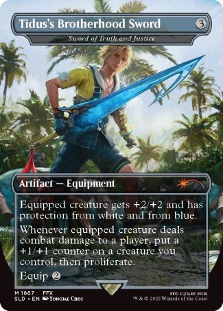 Tidus's Brotherhood Sword // Sword of Truth and Justice proxy card MTG Secret Lair Drop
