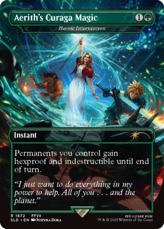 Aerith's Curaga Magic // Heroic Intervention proxy card MTG Secret Lair Drop