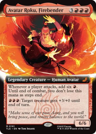 Avatar Roku, Firebender proxy card MTG Avatar: The Last Airbender Eternal