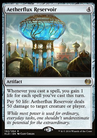 Aetherflux Reservoir proxy card MTG Kaladesh