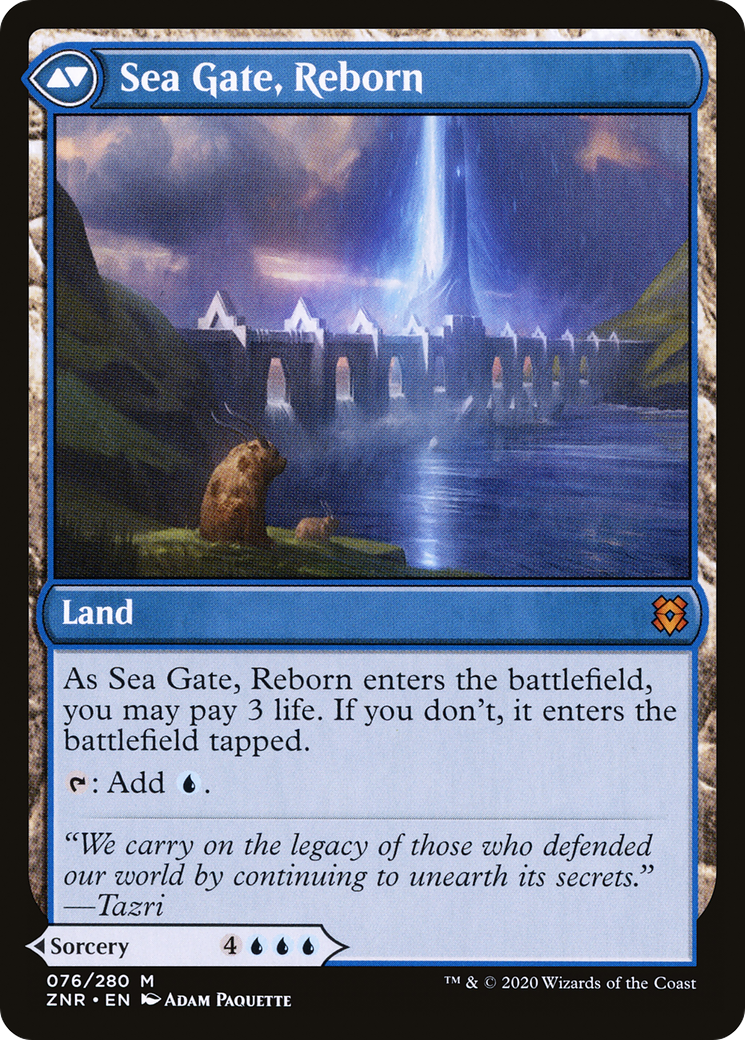 Sea Gate, Reborn - back face MTG proxy card