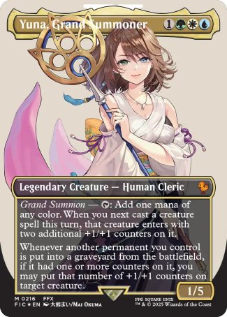 Yuna, Grand Summoner proxy card MTG Final Fantasy Commander