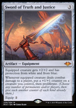 Sword of Truth and Justice proxy card MTG Modern Horizons