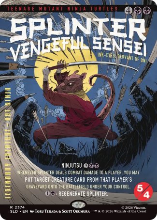 Splinter, Vengeful Sensei // Ink-Eyes, Servant of Oni proxy card MTG Secret Lair Drop