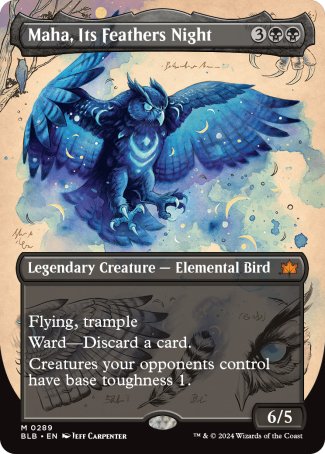 Maha, Its Feathers Night proxy card MTG Bloomburrow